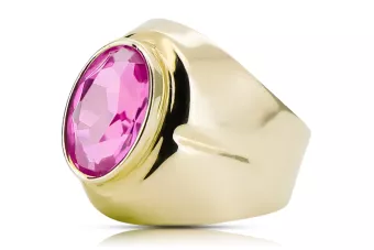 14k geltono aukso Ametistas Žiedas Vintažiniai papuošalai vrc296y